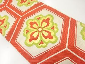 アンティーク　亀甲に花模様織出し袋帯（材料）